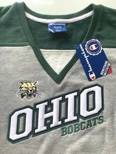 CHAMPION Sweatshirt Womens L OHIO UNIVERSITY OU BOBCATS V Neck Embroidered NWT