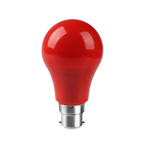 B22 Bayonet LED Bulb SMD 2835 5W Red Non-dimmable Plastic Bulbs for Chandeliers - Picture 1 of 11