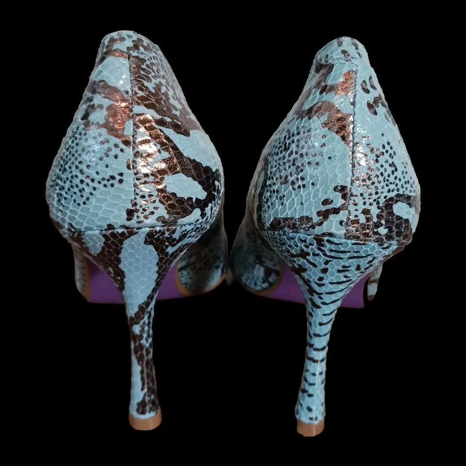 Suzanne Somers Snakeskin Stiletto Heels Size 7.5 M Preowned - Image 4 of 4