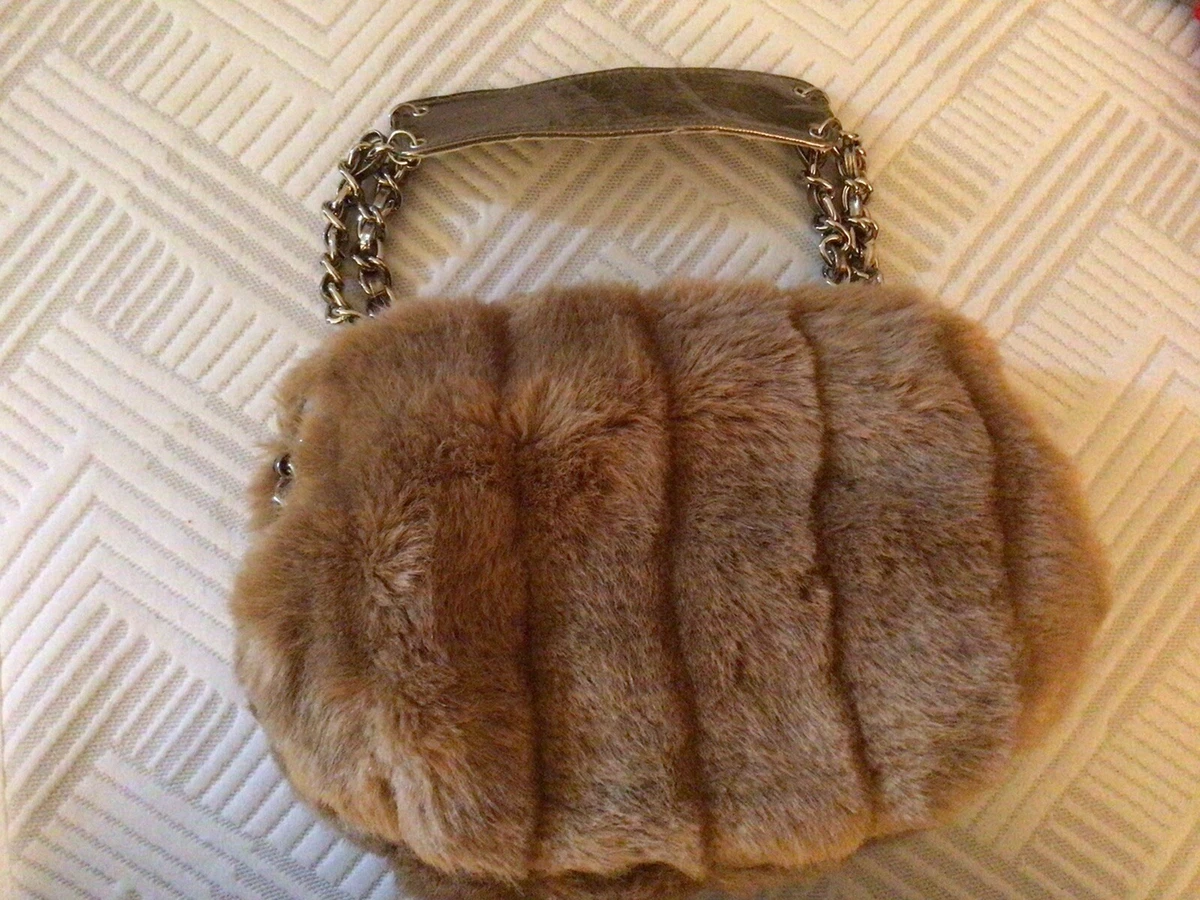 BROWN FAUX FUR PURSE BY FASHION EXPRESS