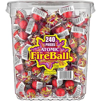 Atomic Fireballs Cinnamon Flavored Candy, 240 Individually Wrapped Pieces, 4....