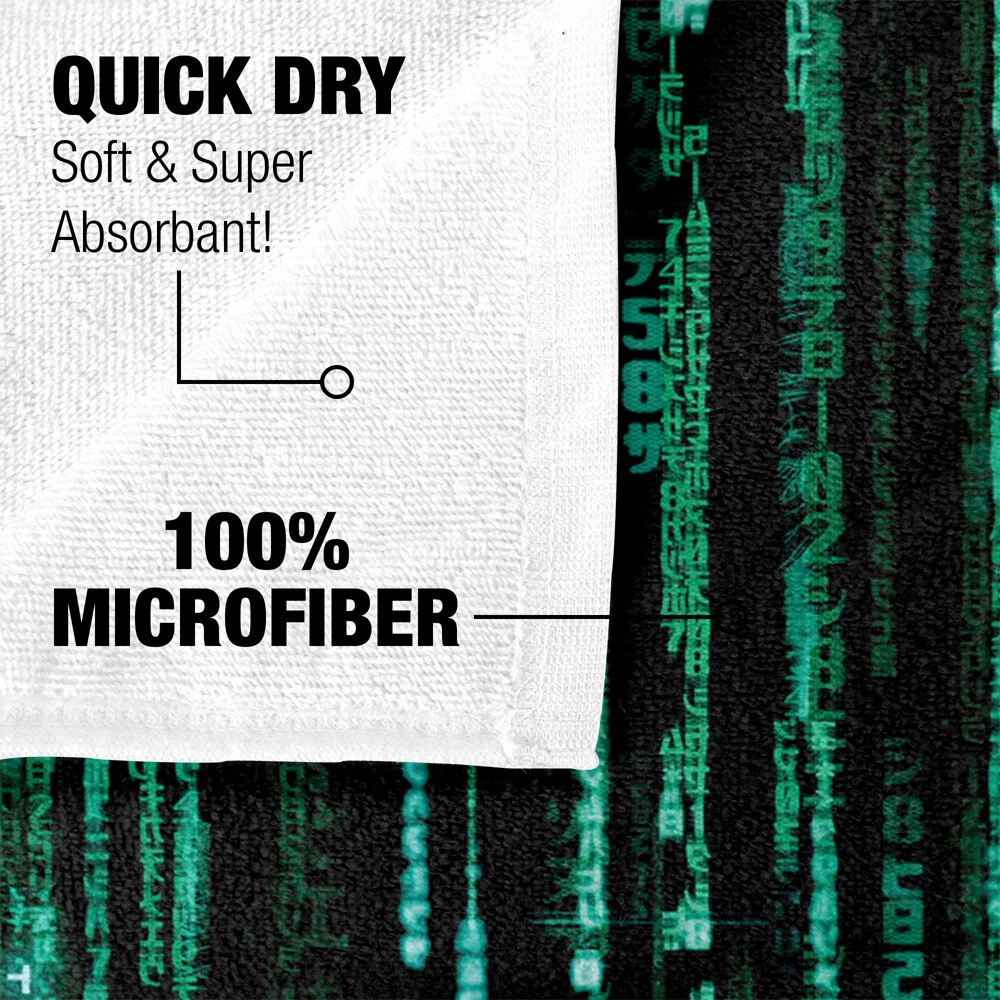 The Matrix Beach Towel 30"x60" Matrix Code Microfiber Lightweight Official