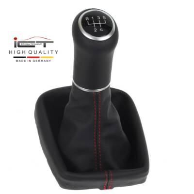 ICT Schaltknauf Schaltsack Ø12mm / Ø 23mm Leder für  Audi A3 8L Naht rot C70
