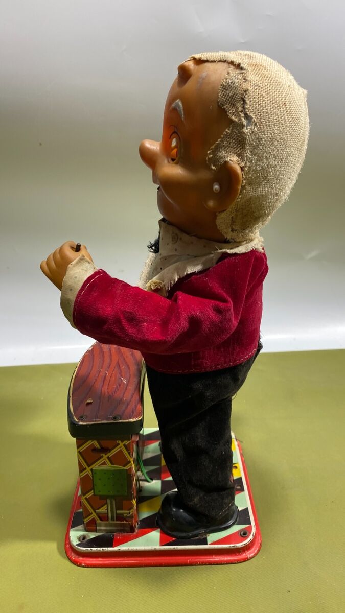 VINTAGE Trade Mark 1960's Rosco Bartender Tin Toy, Battery VINTAGE Trade Mark 1960's Rosco Bartender Tin Toy, Battery