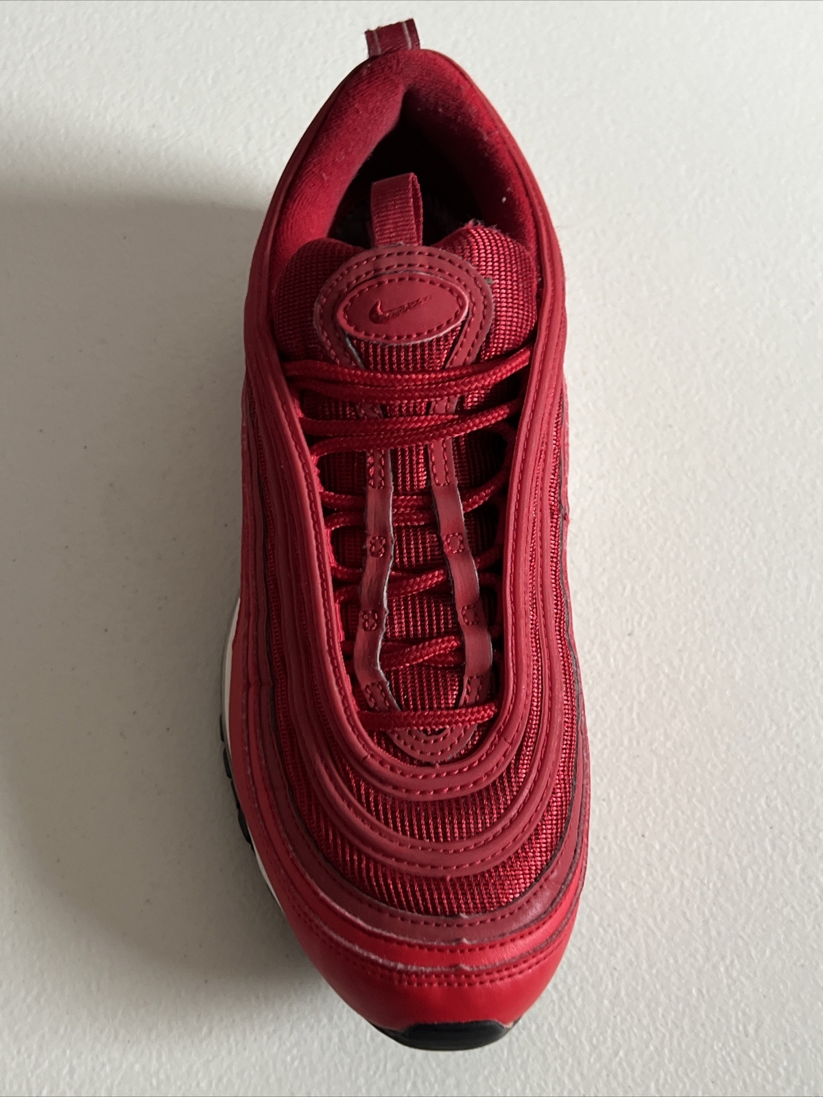 Woman Size 8.5 NIKE Air max 97 University Red & White CQ9896 Used thumbnail 4