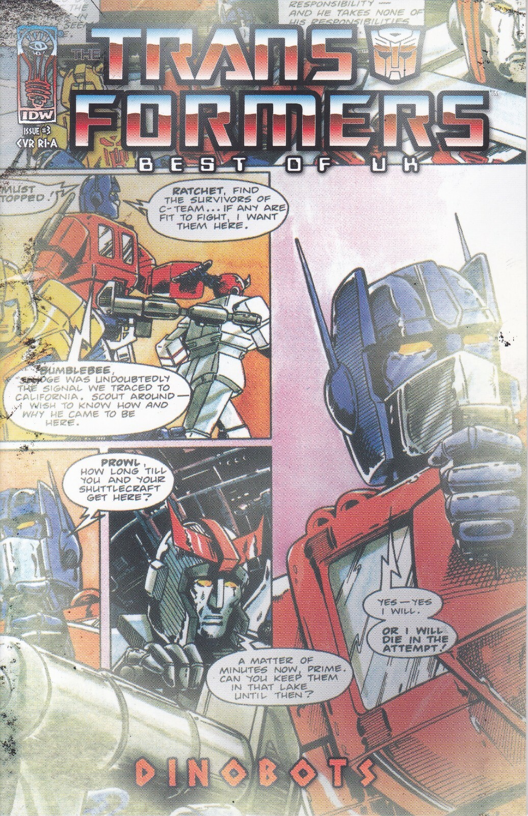 TRANSFORMERS BEST OF UK Dinobots #3 - Retailer VARIANT Cover