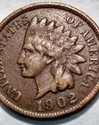 1902 Indian Head Cent Penny Grading F/VF Nice Coin - 1C - #11790