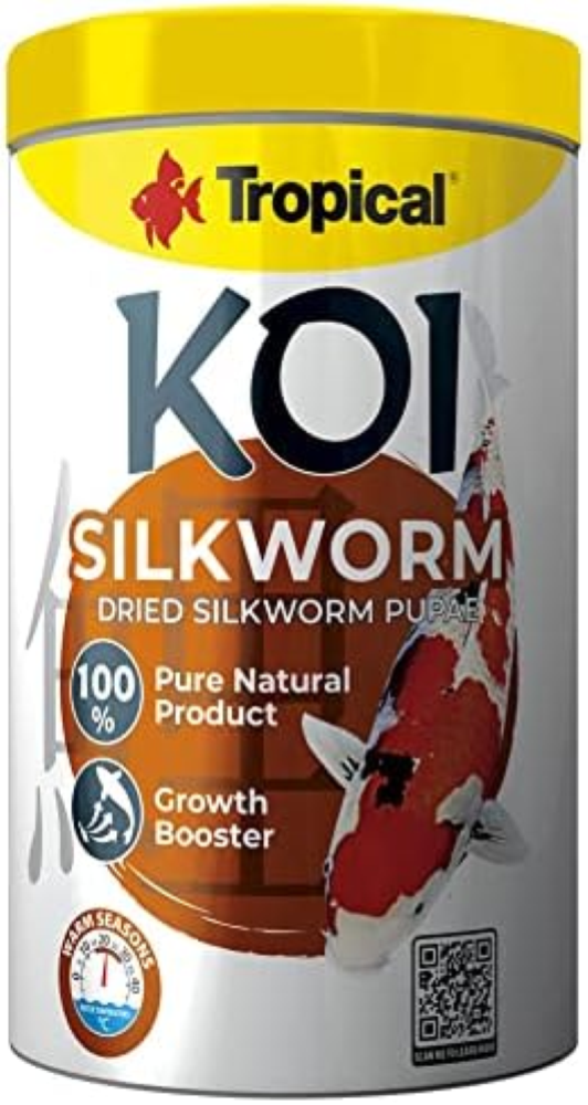 KOI SILKWORM DRIED SILKWORM PUPAE 1000ml / 330g - Mangime per koi a base di pupe