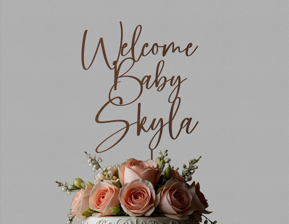 Topper de pastel de boda personalizado, guión de redacción personalizado adorno de pastel Foto 4 de 4