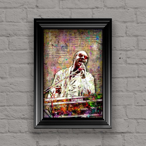 Stevie Wonder Poster, Stevie Wonder Tribute Fine Art - Bild 5 von 5