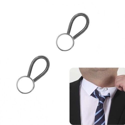 2 pièces extenseurs de collier boutons métalliques pantalon taille stretch chemise cravate col expandeurs - Photo 1/9