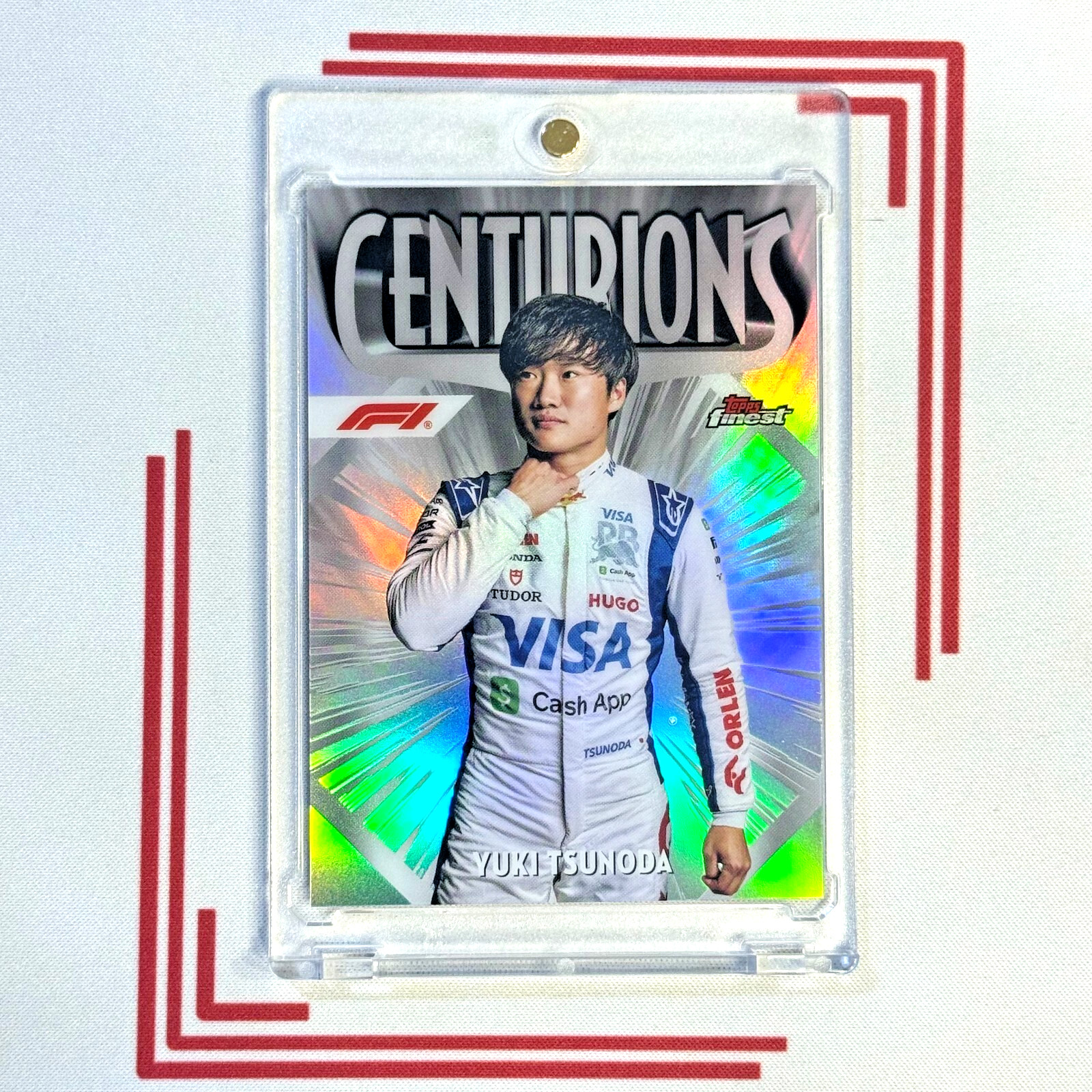 2024 Topps Finest Formula 1 F1 #17 YUKI TSUNODA Centurions Case Hit SSP Red Bull