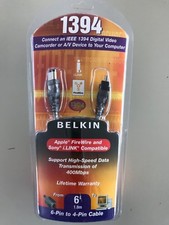 Belkin 1.8m FireWire 6 Pin to 4 Pin Cable IEEE 1394 6P-4P Male-Male to 400Mbps