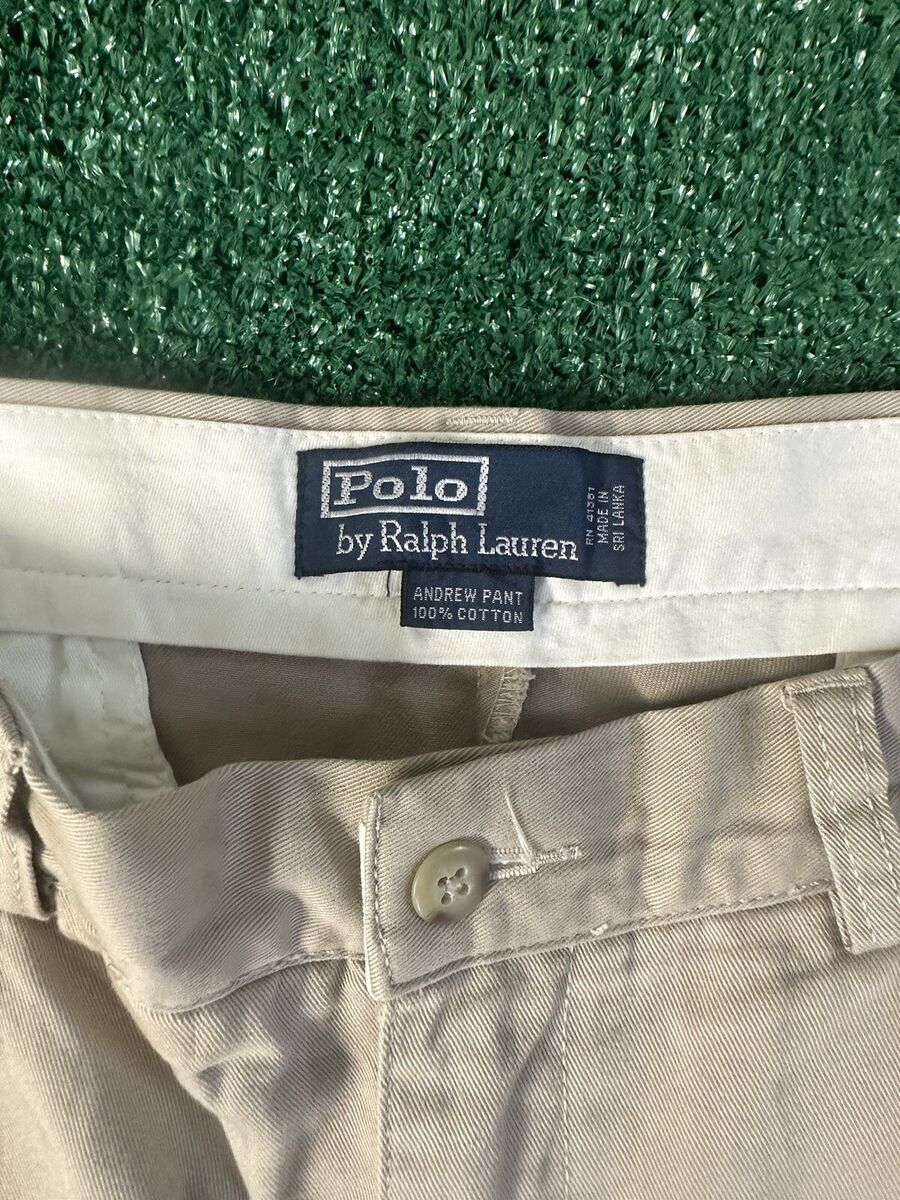 Vintage Polo Ralph Lauren Andrew Pant Mens 34x29 Beige Tan Vintage Polo Ralph Lauren Andrew Pant Mens 34x29 Beige Tan