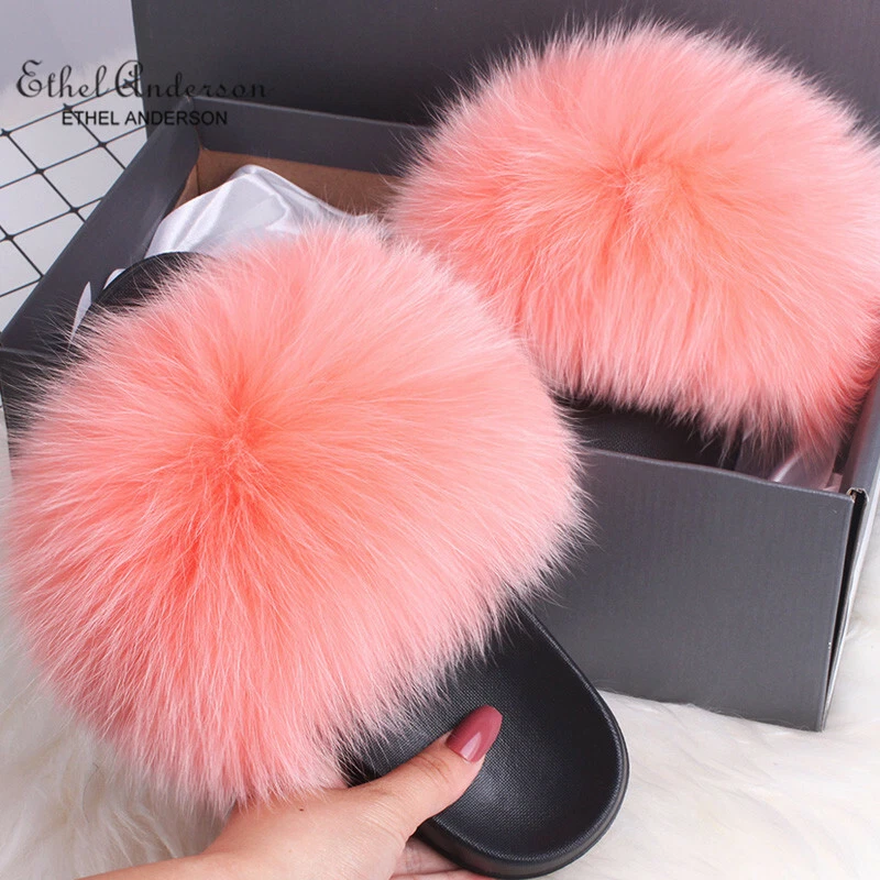 Ethel anderson faux fur slippers sales
