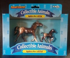 4117 1995 Ertl Farm Country Collectible Animals Appaloosa Mare with Foal NEW Box
