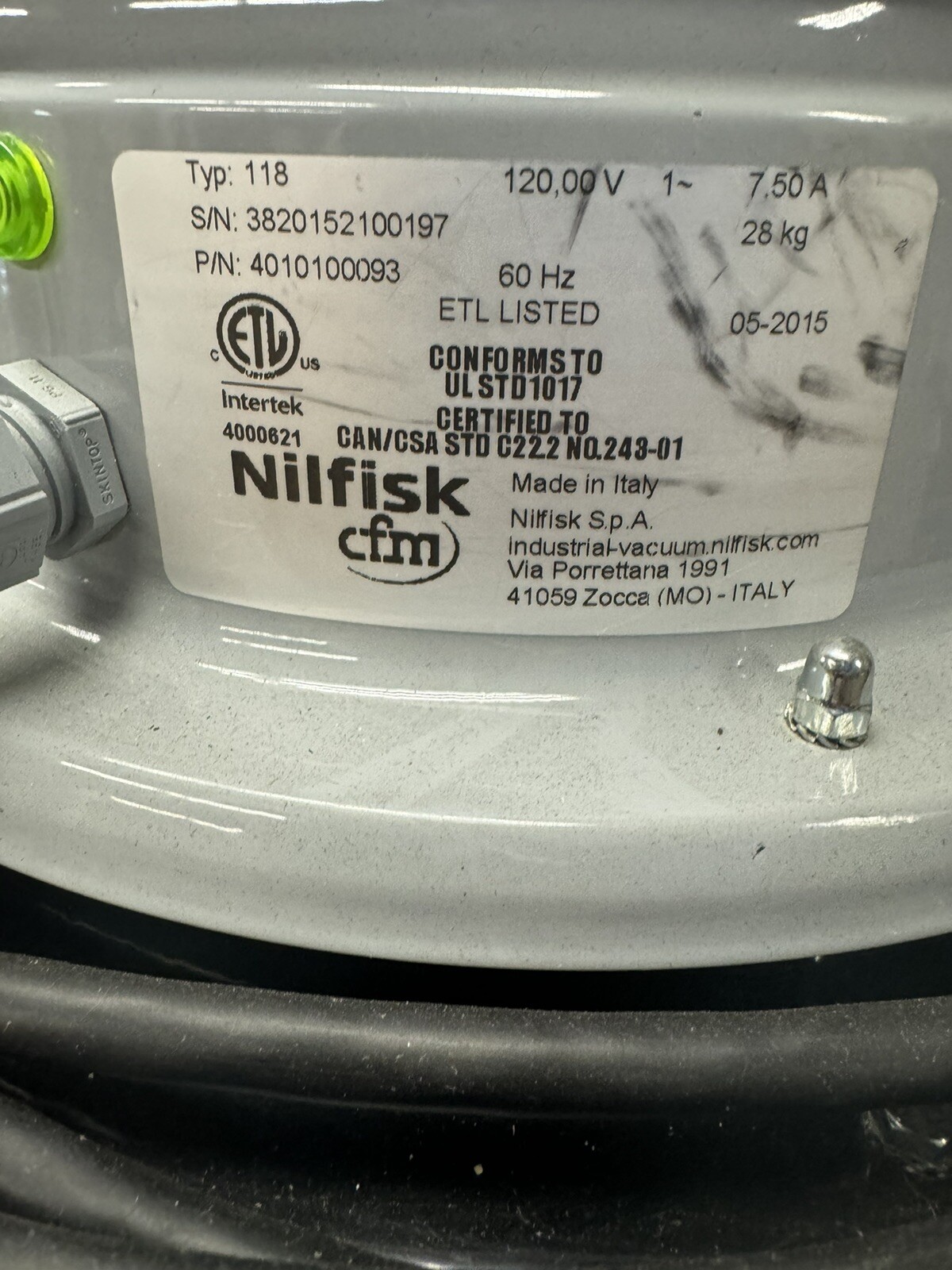 NILFISK CFM 118 Stainless Steel Industrial Vacuum Cleaner eBay