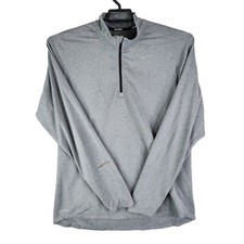 Men Gray Nike Shirt DRI-FIT Element 1/4 Zip Running Pullover Long Sleeve Size L