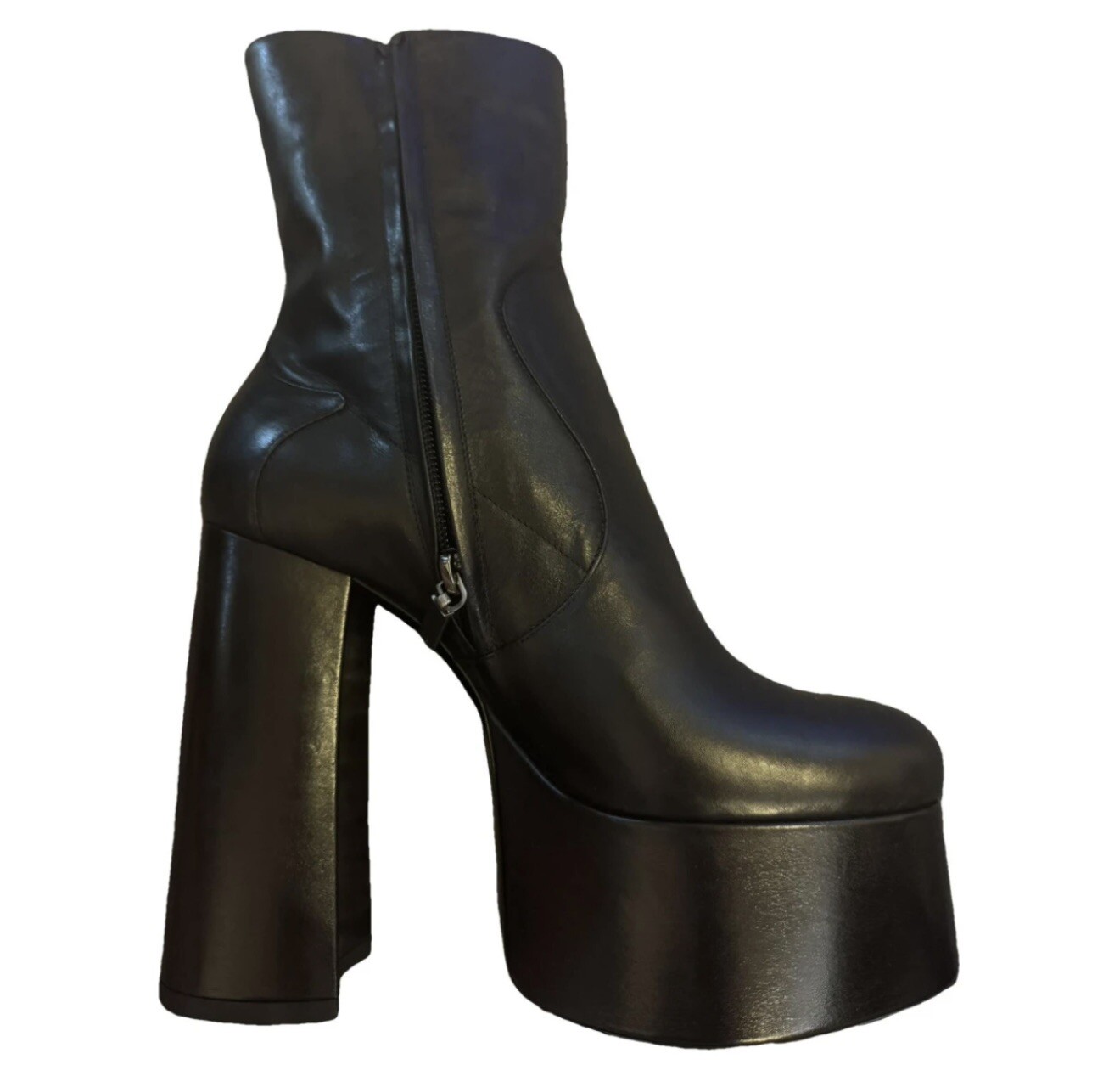 Saint Laurent Billy stivaletto nero in pelle plateau con tacco taglia EU 38