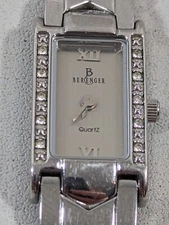 Berenger Swiss Parts Crystal Accent Rectangle IPS Brass Case Link Band Watch