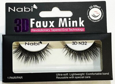 False Eye Lashes 3D Faux Mink Nabi 3D N32 Reusable Beauty Fashion Lightweight