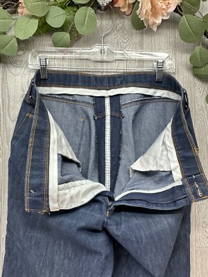 LEVIS Jeans Vintage 70s Action Slacks Wide Leg 34x33 Dark Raw Wash