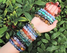 Tumbled Gemstone Bracelets: BUY 3 GET 1 FREE  Stretch Crystal Nugget Bracelets 