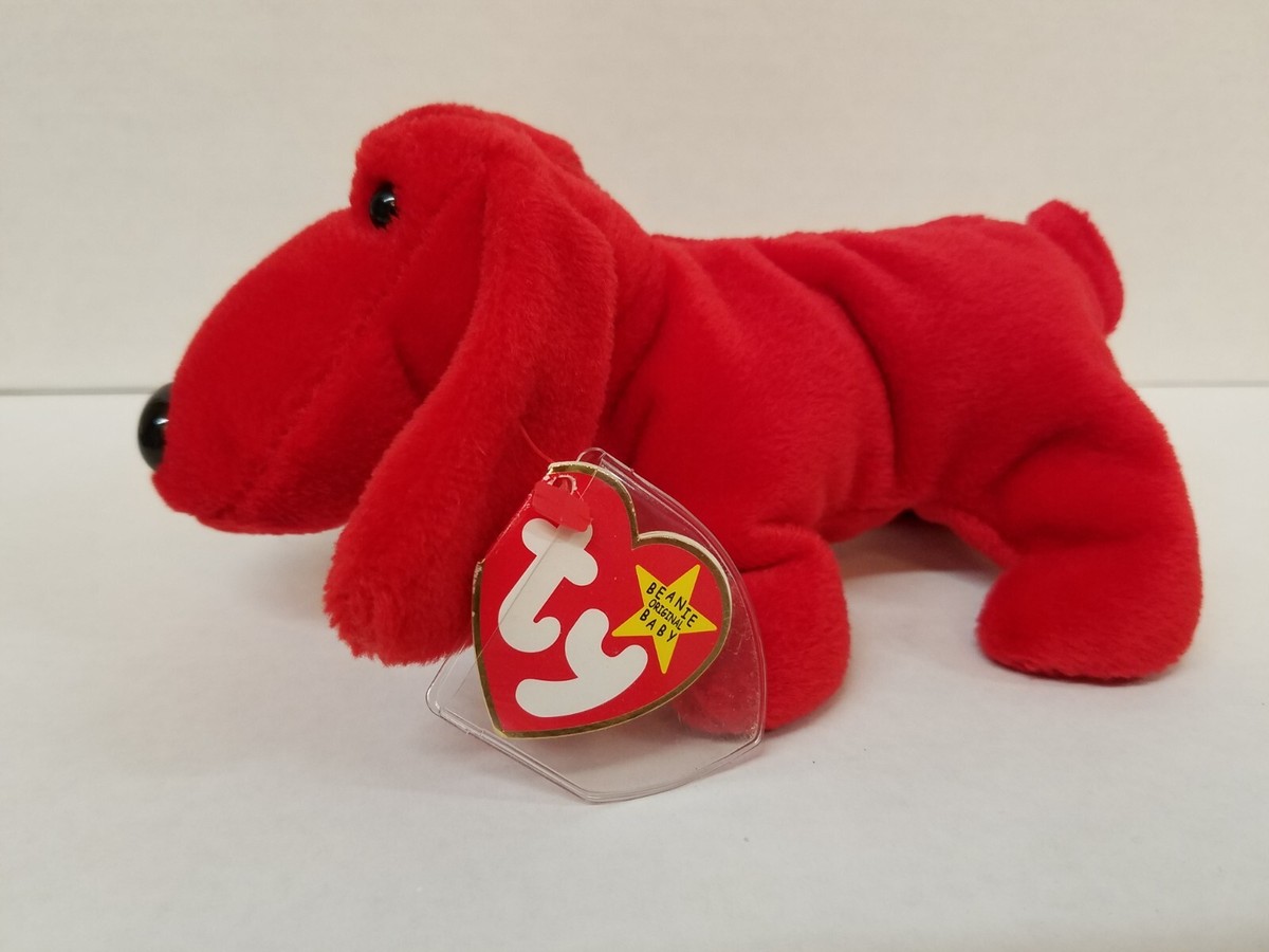 Rare Retired 1996 TY Rover Red Dog Beanie Baby Collectors Edition
