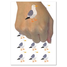 Standing Seagull Bird Temporary Tattoo Water Resistant Fake Body Art Set