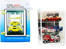 WHITE DISPLAY SHOWCASE DESKTOP 3-TIER W/ ADJUSTABLE SHELVES & LED LIGHTS 9927 MW