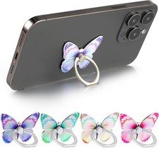 4Pcs Butterfly Phone Ring Stand Colored Cute Red, Pink, Yellow, Blue