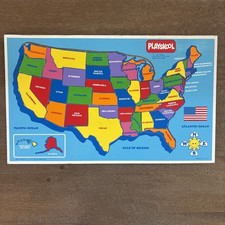 Classic VTG 1986 Playskool Puzzle United States America Map STATES Made in USA