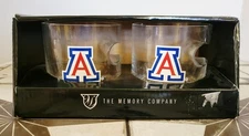 Arizona Wildcats  Memory Company NCAA 2pc Cigar Glass Cups Drinkware Gift Set!