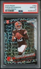 PSA 10 2025 Panini Prizm Rookies Shedeur Sanders #302 Lazer Prizm (RC) Browns B