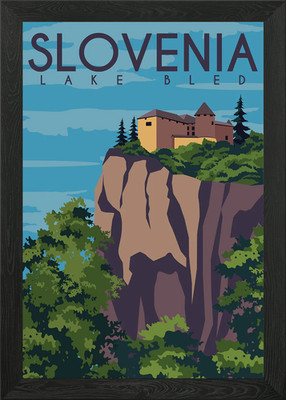 Lake Bled Slovenia Framed Wall Art Poster Canvas Print Picture