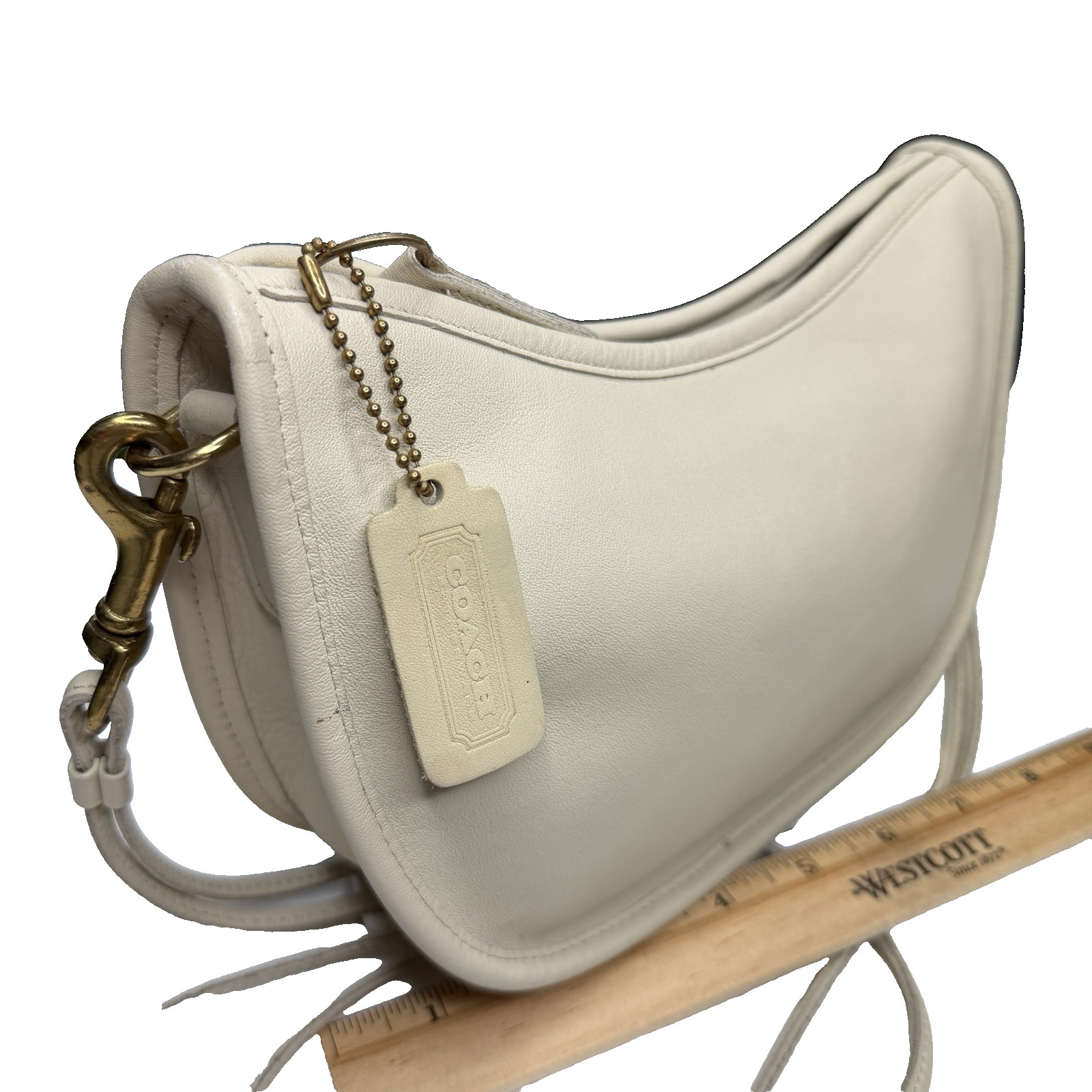 Vintage Coach 1970's Swinger  in Bone. Extremely rare details. Read description! image 7