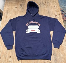 Vintage NOS Mid 80s Jerzees St Francis Prep Hoodie Mens Large Made in USA