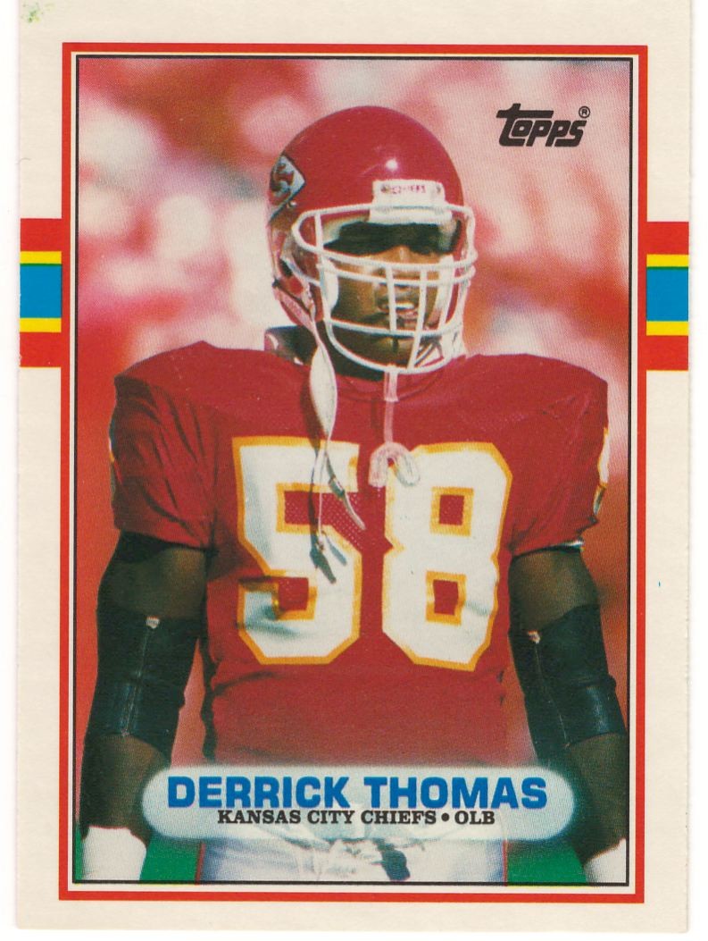 1989 Topps Traded #90T Derrick Thomas RC C - Lite Roller Line Kansas City Chiefs