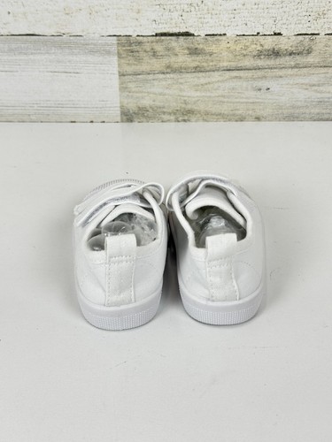 Boy's Girl's Toddlers Canvas Sneakers Slip-On Lightweight Kids White Sneakers, 8 - Picture 4 of 7