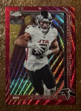 2025 Topps Chrome NFL Bijan Robinson Football Red Shimmer Refractor SSP 3/5 MINT