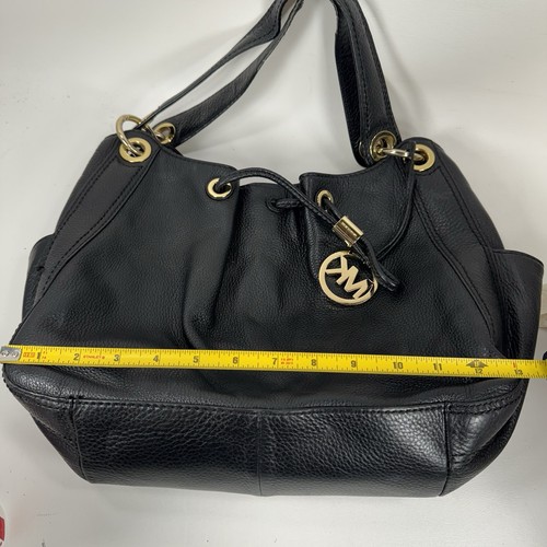Michael Kors Ludlow Lambskin Black Leather Shoulder Bag Purse Gold Tone Hardware - Picture 14 of 17