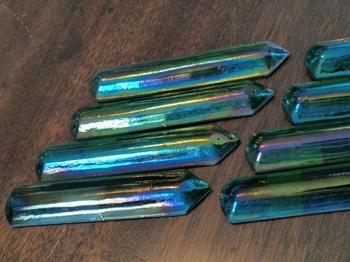 8 Antique 1910 Tiffany Studios Favrile or Steuben Iridescent 5" Prisms NOS #3