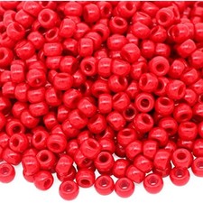 1000Pcs Pony Beads Bracelet 9mm Red Plastic Barrel Pony Beads for Neck