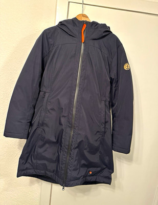 Adenauer & Co Parka Mantel Schwarz XL Kapuze gefüttert Reißverschluss lang