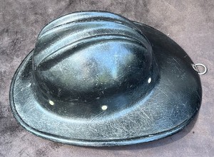 BULLARD "HARD BOILED" Black Fiberglass Fireman’s Hard Hat w/Leather Liner Band