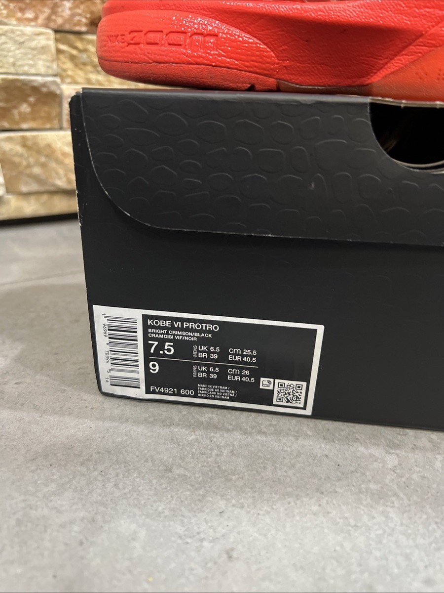 Nike Kobe VI Protro Box Label - Bright Crimson & Black NEW Nike Kobe 6 VI Protro Reverse Grinch Bright Crimson Red  main image 4