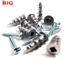 Image of 50 Pack Metal Self Drilling Plasterboard Fixings Cavity Wall Fixings with Screws