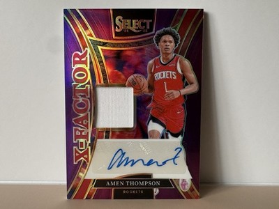 Amen Thompson /75 - 2024-25 Panini Select X-Factor Game Used Patch Autograph