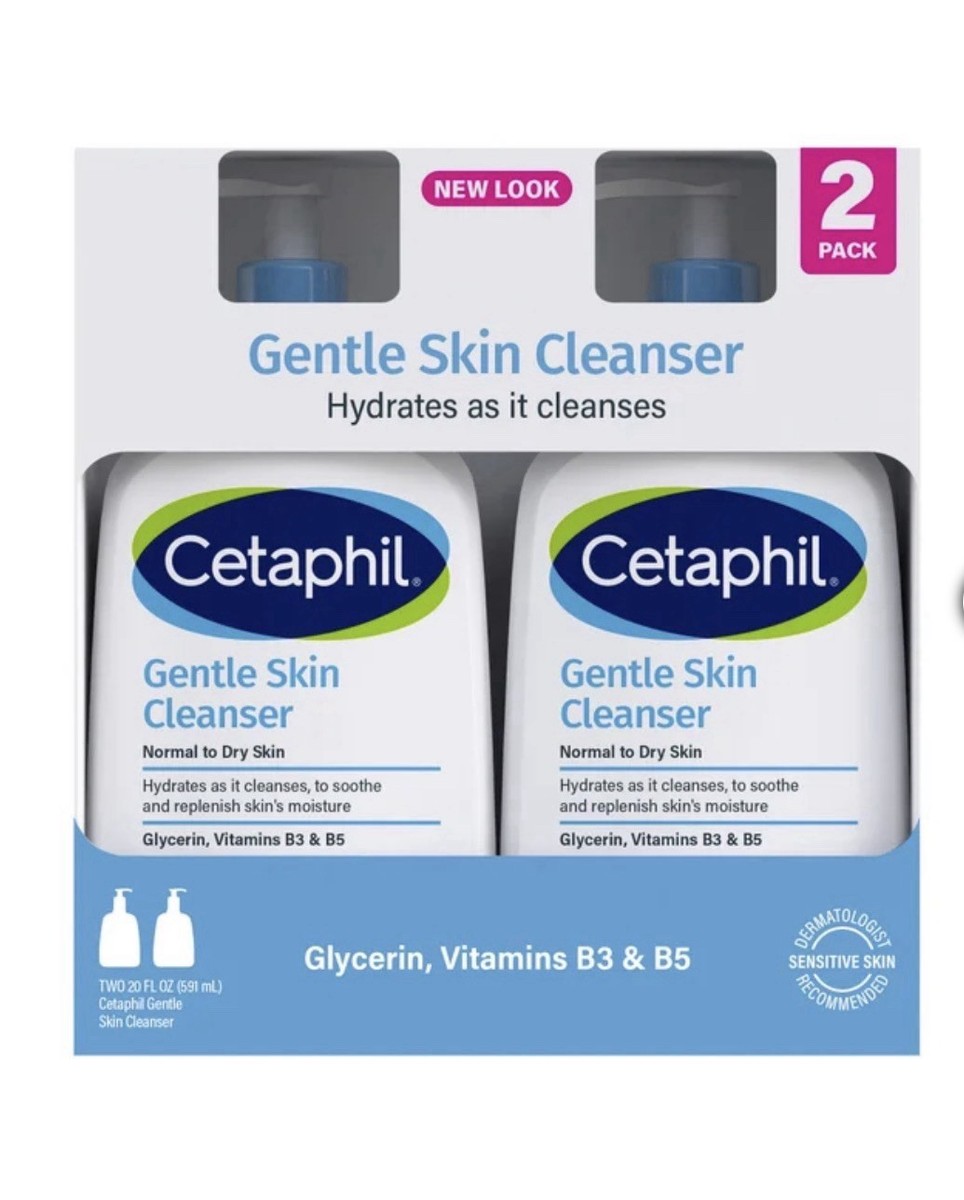 Cetaphil Gentle Skin Cleanser 2 Pack 20oz Sensitive Dry Skin Face