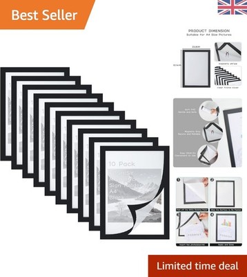 Magnetic Sign Holder Frames 10 Pack - A4 Self-Adhesive Clear Document Holders